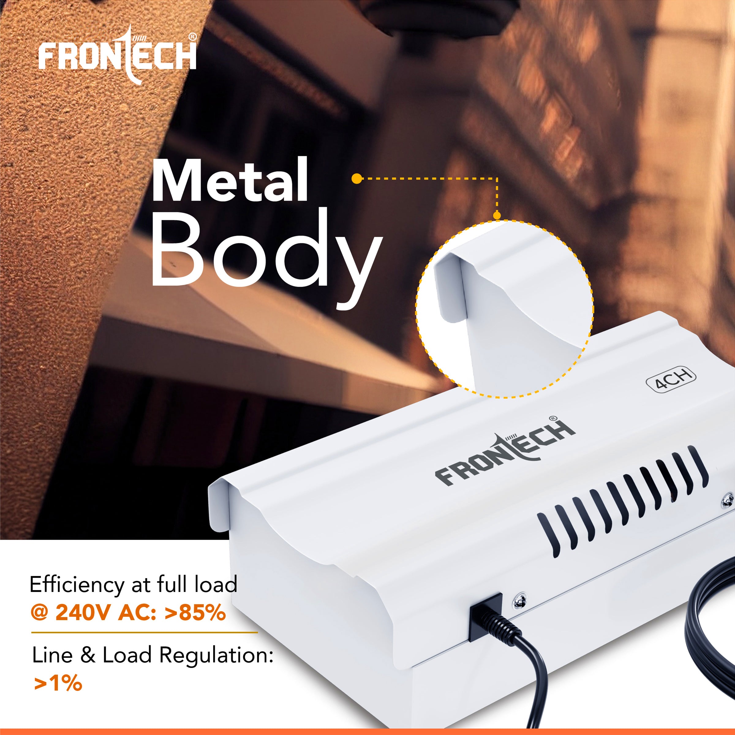 FRONTECH 4 Channel 12V DC Power Supply for CCTV Cameras | Metal Body | Easy to Install | Surge Protection | Overload & Short Circuit Protection | Universal Input Voltage (PS-0056) FRONTECH 4 Channel 12V DC Power Supply for CCTV Cameras | Metal Body | Easy to Install | Surge Protection | Overload & Short Circuit Protection | Universal Input Voltage (PS-0056)
